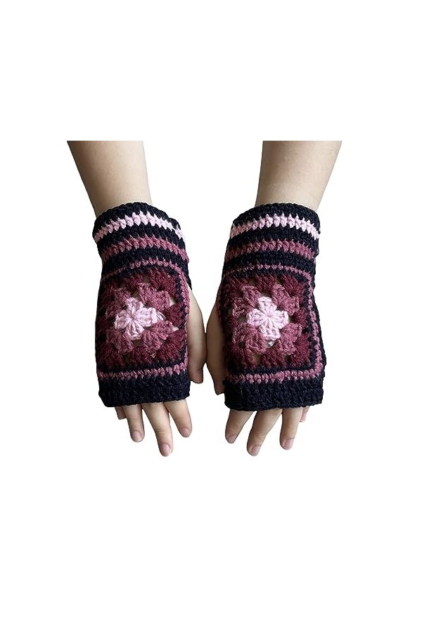 Gefomuofe Gants thermiques pour femme - Mitaines classiques en tricot - Mitaines - Mitaines pour homme - Hiver - Extensible -