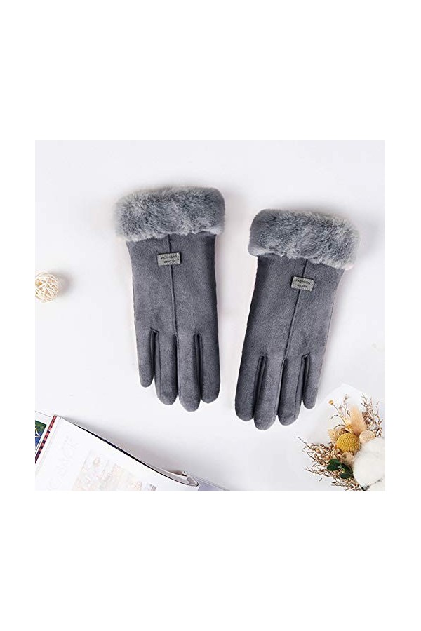 Gants dhiver doublés de chaleur pour femmes - Gants dextérieur pour filles - Mitaines convertibles gris, taille unique 