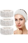 3 Bandeaux de Lavage de Visage pour Maquillage et de Yoga Sports Douche Bandeau Facial Spa Serre-tête Élastique pour Filles e