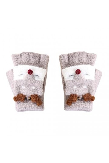 Moufles tricotées chaudes convertibles avec imprimé animal de dessin animé - Mitaines dhiver pour enfants - Mitaines tricoté