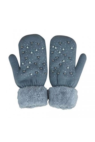 Gants dhiver tissés à rabat pour femme - Pour rester au chaud - Pour temps froid, gris foncé, taille unique