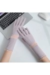 Yoaodpei Gants de crème solaire mince dété, dames élégante dentelle gant de la soie de glace, conduite en plein air et équit