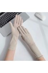 Yoaodpei Gants de crème solaire mince dété, dames élégante dentelle gant de la soie de glace, conduite en plein air et équit