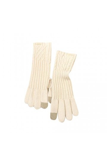 Gants dhiver longs tissés à deux doigts pour femmes et garçons, kaki, taille unique