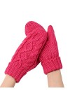 Gants dhiver pour femme - Gants chauds coupe-vent élastiques - Gants noirs imperméables pour femme, rose vif, taille unique
