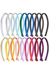 SIQUK 18 Pièces Bandeaux Satin Bandeau Cheveux pour Femme Fille 18 Couleurs
