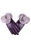 XINGYUANHE Gants dhiver pour Femmes Mitaines en Cuir PU Dame Femme Gants Chauds en Plein air