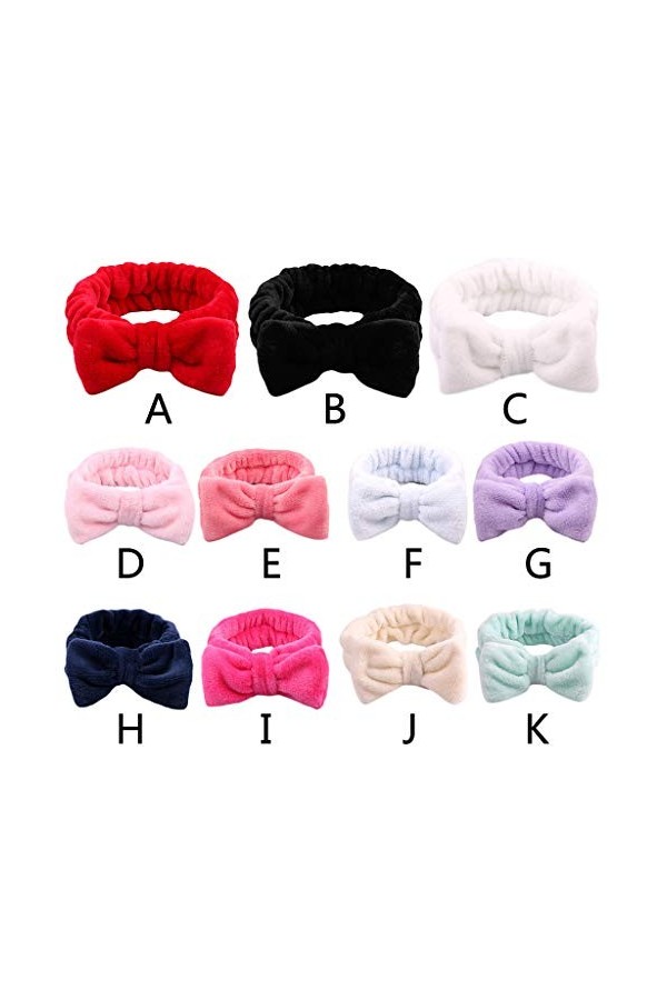 Mentin Bandeau cheveux Femme Pour le maquillage et les soins du visage, Tête de Douche Wrap Hairband Visage SPA élastique 10