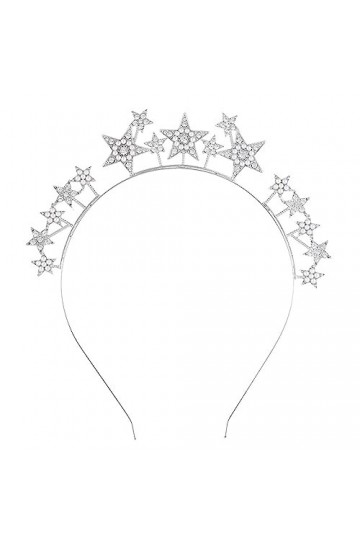 HIFOT étoile Serre Tete Femme Strass et Paillettes Or Bandeau Cheveux Fille, Perle Diademe Mariage Accessoire Cheveux pour Fe