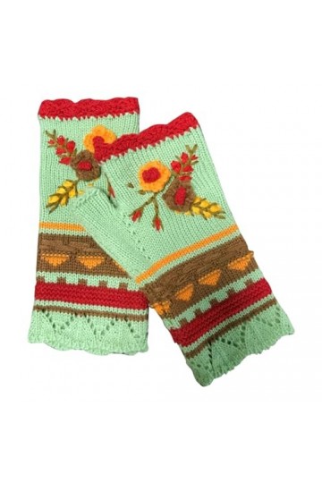 Gants dhiver brodés à la main pour femmes, gants tricotés, gants dhiver chauds, gants tissés à la main, mitaines pour femme