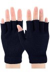 Gants sans Doigts dHiver Gants Demi-Doigts en Tricot Chauds Mitaines Tricotées Unisexes pour Sports Extérieur Marin 
