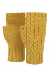 Ever Bloom Mitaines pour femme - Chauds - Tricot - Moufles dhiver - Couleur unie, jaune, taille unique