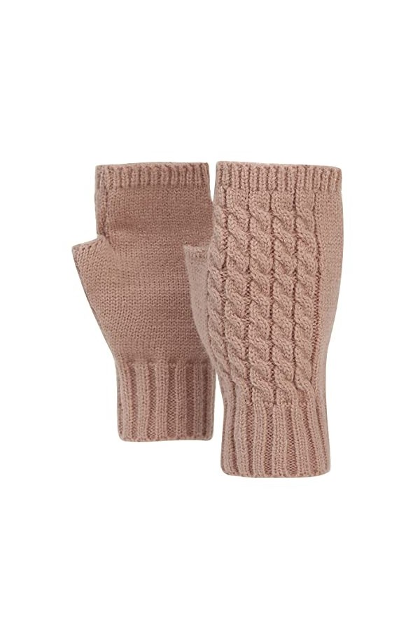 Ever Bloom Mitaines pour femme - Chauds - Tricot - Moufles dhiver - Couleur unie, jaune, taille unique