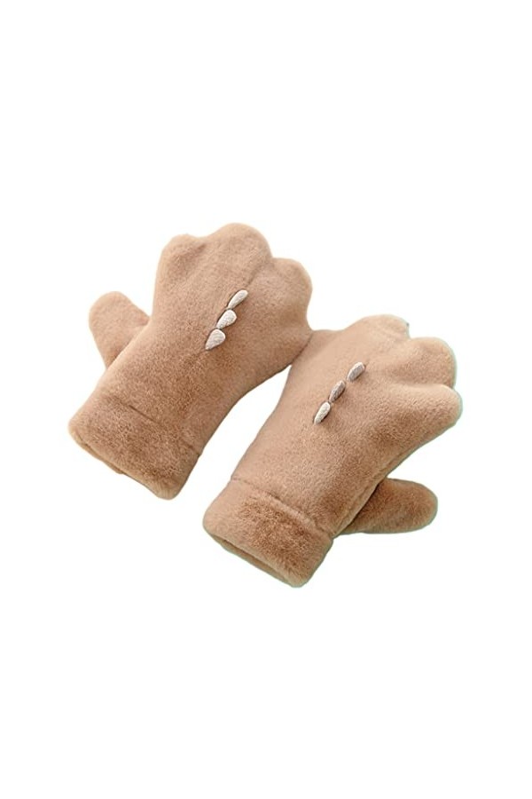 KieTeiiK Gants, gants en peluche en forme de patte de dinosaure, gants danimaux de dessin animé, mitaines dhiver doublées e