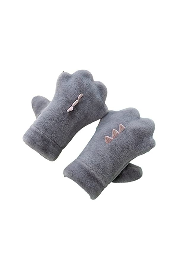 KieTeiiK Gants, gants en peluche en forme de patte de dinosaure, gants danimaux de dessin animé, mitaines dhiver doublées e