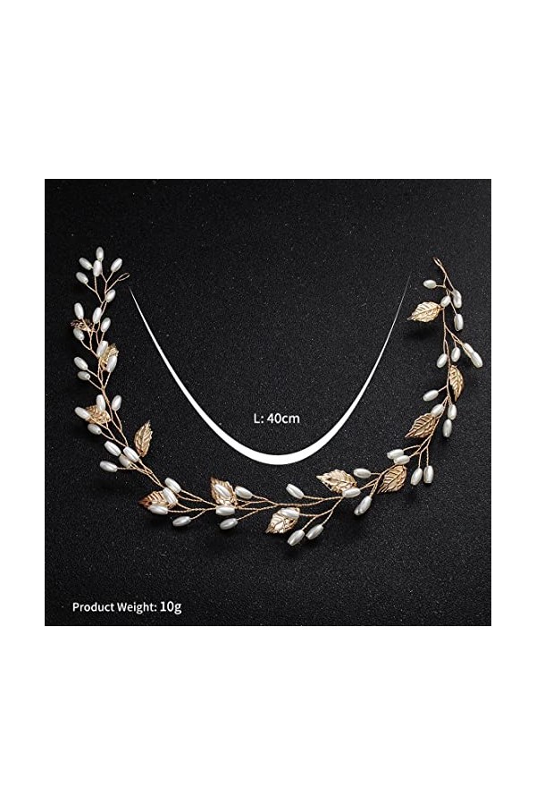 LIUJZZJ Fleur couronne bandeau bijoux de cheveux de mariage or accessoires de cheveux de mariage bandeau bandeau dames mariée