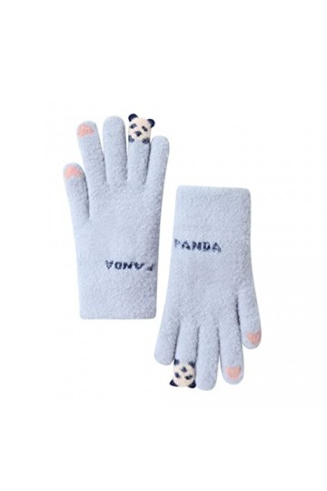 Gants épais en velours et gants chauds pour lhiver et lextérieur - Accessoires dhiver pour femme, bleu, taille unique