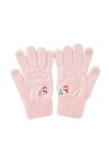 Gants dhiver chauds en peluche brodée avec motif bonhomme de neige pour femme par temps froid rose, taille unique 
