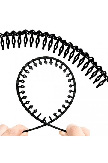 Lot de 4 bandeaux élastiques pour homme, zigzag, noir mat, antidérapant, plusieurs styles, convient pour le sport, le fitness