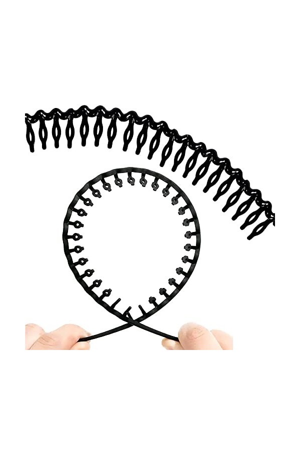 Lot de 4 bandeaux élastiques pour homme, zigzag, noir mat, antidérapant, plusieurs styles, convient pour le sport, le fitness