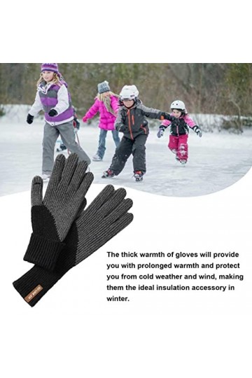 woyufen Gants dhiver pour femme - En tricot - Extensible - Chaud - Avec écran tactile - Pour léquitation et le ski