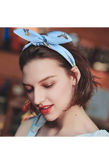 Twist Bow Wired Headbands, Dadabig 10PCS Bandeau Fil de Fer Cheveux Femme, Bandeau Noeud Cheveux Femme Doreille de Lapin de 