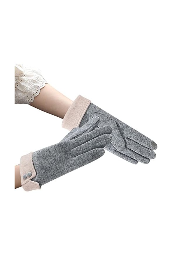 a-r Gants pour femme respirants dhiver en laine chaude stretch en cachemire - Épaississement thermique - Gants en polaire po