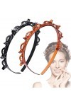 Double Couche Épingle Cheveux, Taozoey 2 Pièces Serre-tête avec Pinces, Bandeaux Multicouche Headband Double Frange, Bangs Co