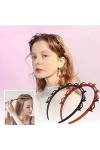 Double Couche Épingle Cheveux, Taozoey 2 Pièces Serre-tête avec Pinces, Bandeaux Multicouche Headband Double Frange, Bangs Co