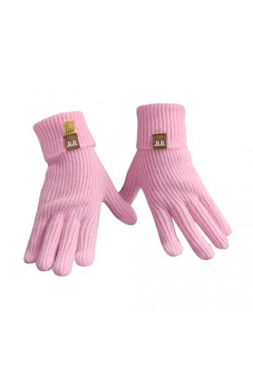 Gants dhiver pour femme - En cachemire - Tricot - Style chat - Gants chauds et tactiles - Moufles en polaire stretch - Trico