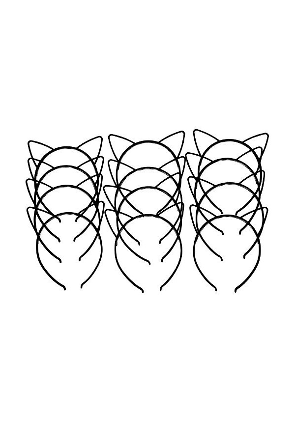 Xima 12&nbsp;pcs Plastique oreilles de chat Filles Bandeaux doreille de lapin Bandeaux nœuds de lapin Headear accessoire pour che