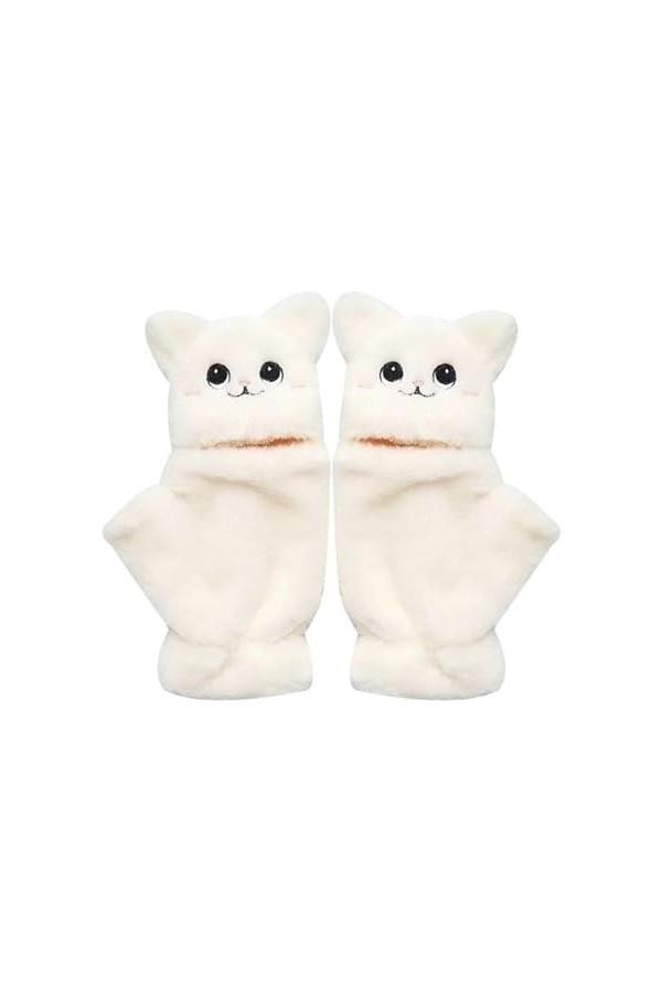 PENGXX Mitaines dhiver en fausse fourrure, en laine, isolation thermique, moufles convertibles chaudes pour femmes et filles