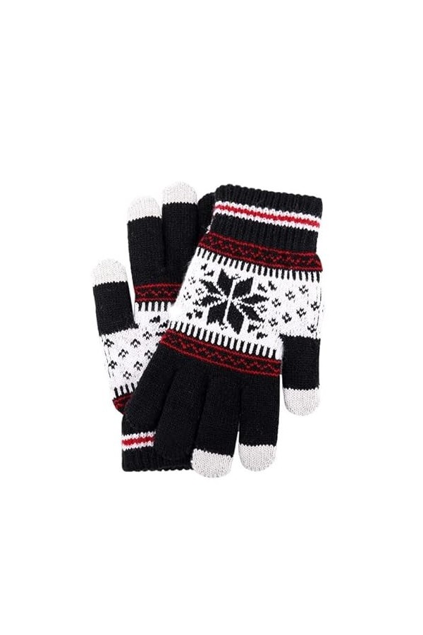 TJOIUY Gants dhiver Mode créative Flocon de Neige Impression Gants téléphone Portable écran Tactile Gants tricotés Hiver épa