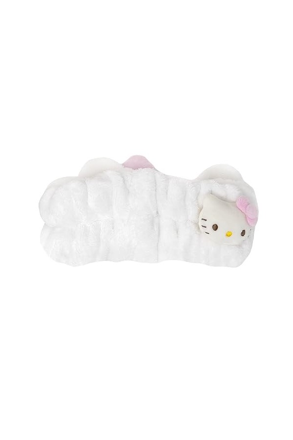 The Crème Shop Bandeau spa en peluche avec nœud signature Hello Kitty rose | Sans cruauté envers les animaux et végétalien