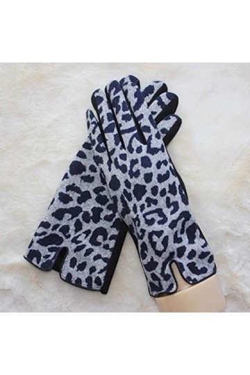 MAPPE Hiver Femmes Cachemire Épais Chaud Léopard Impression Gants Sexy Tigre Imprimé Laine Plus Velours Écran Tactile Cyclism