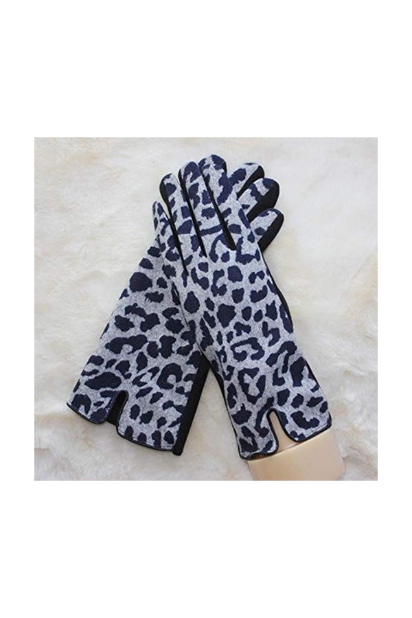 MAPPE Hiver Femmes Cachemire Épais Chaud Léopard Impression Gants Sexy Tigre Imprimé Laine Plus Velours Écran Tactile Cyclism