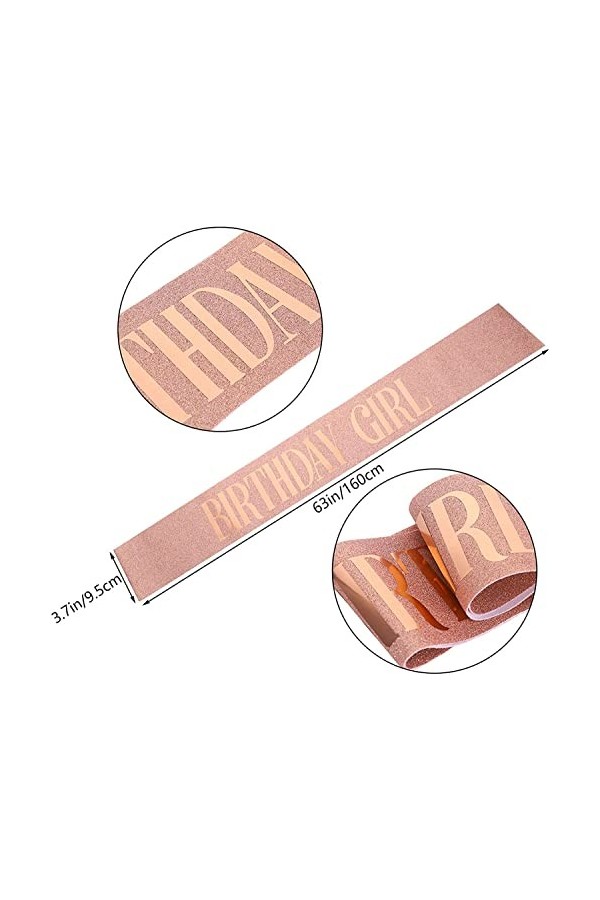 Veraing Couronne danniversaire 50 ans - En or rose - Avec cristaux - Accessoire de décoration pour les femmes - Couronne + é