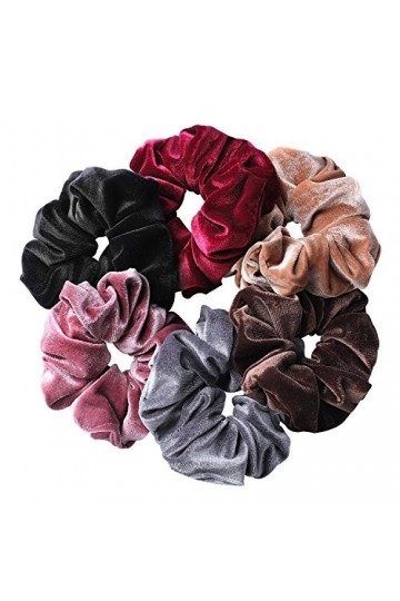 Whaline 6 Gros Cheveux Chouchous, Velours Élastiques Grands Cheveux Bobble Chouchou, Bandes de Cheveux Femmes Liens Souples, 