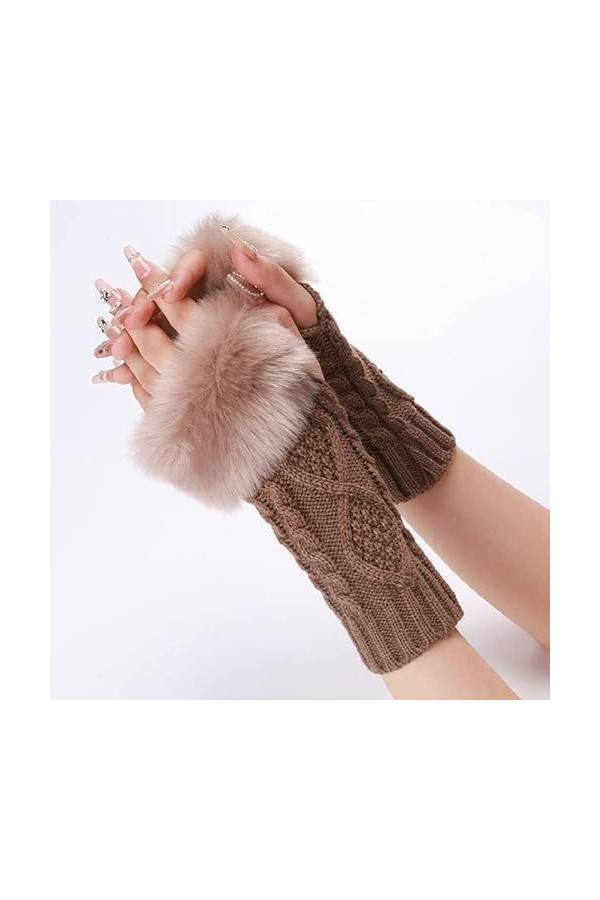 TEXXY Doux Laine Tricot Harf Doigts Gants Femmes Dame Automne Hiver Chaud Bras Manches décontracté Corchet Mitaines Accessoir