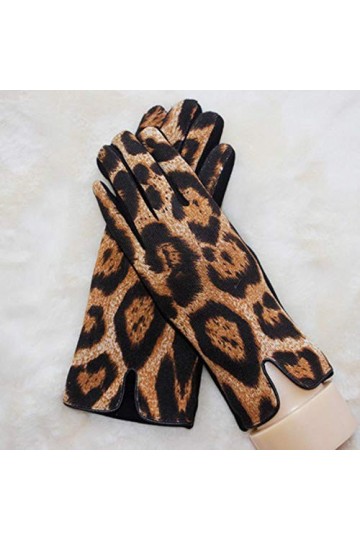 MAPPE Hiver Femmes Cachemire Épais Chaud Gants Imprimés Léopard Sexy Tigre Imprimé Laine Plus Velours Écran Tactile Cyclisme 