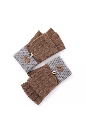 Liyinco Gants tricotés dhiver Gants Demi-Doigts féminins, Gants de Dessin animé à écran Tactile Chauds pour lextérieur Gant