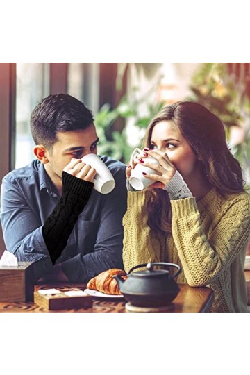 Newellsail Gants en Tricoté Arm Femme Gants Thermique dHiver Sans Doigts Chaudes Poignet Bras Mitaines Tricotées avec Trou d