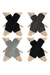 Chalier Fashion Gants Sans Doigts Pour Femmes, Gants Dhiver Chauds Pour Bras, Mitaines En Tricot, Gants Demi-Doigts Pour Dam