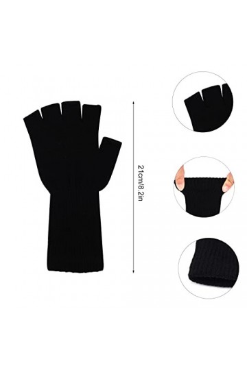 Defrsk 3 paires de gants sans doigts pour femmes et hommes demi-doigts Gants dhiver en tricot léger Gants sans doigts pour t