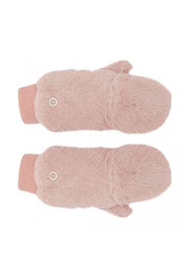 ABOOFAN 1 Paire de Gants dhiver en Peluche Doux en Fausse Fourrure Convertible Mitaines avec Housse pour Homme et Femme Rose