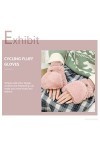 ABOOFAN 1 Paire de Gants dhiver en Peluche Doux en Fausse Fourrure Convertible Mitaines avec Housse pour Homme et Femme Rose
