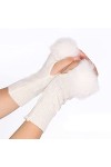 LUMoony 1Pcs sans-Doigts Chaud Peluche Tricoté Moufles Courtes pour Femmes Filles Hiver Manchettes Gants Chauffe-Poignets Mou