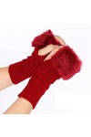LUMoony 1Pcs sans-Doigts Chaud Peluche Tricoté Moufles Courtes pour Femmes Filles Hiver Manchettes Gants Chauffe-Poignets Mou