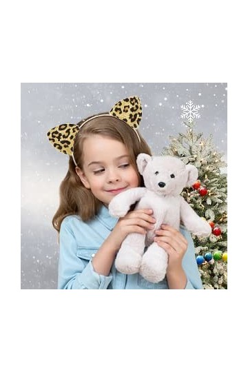 Lirila Lot de 5 bandeaux à cheveux avec oreilles de chat et paillettes - Motif léopard - Couleurs assorties - Taille unique