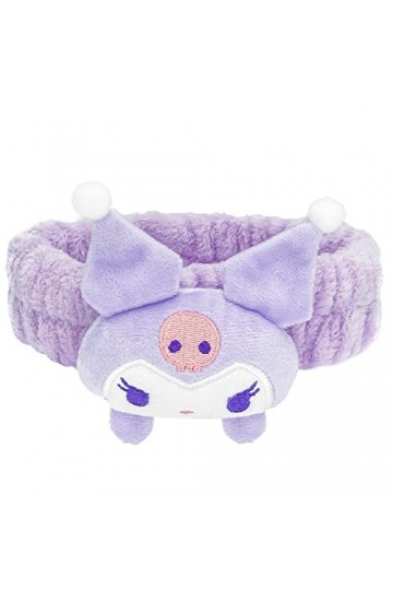 Kawaii Bandeau de spa pour se laver le visage, mignon bandeau violet pour le maquillage, le lavage, la fête, bandeau doux pou